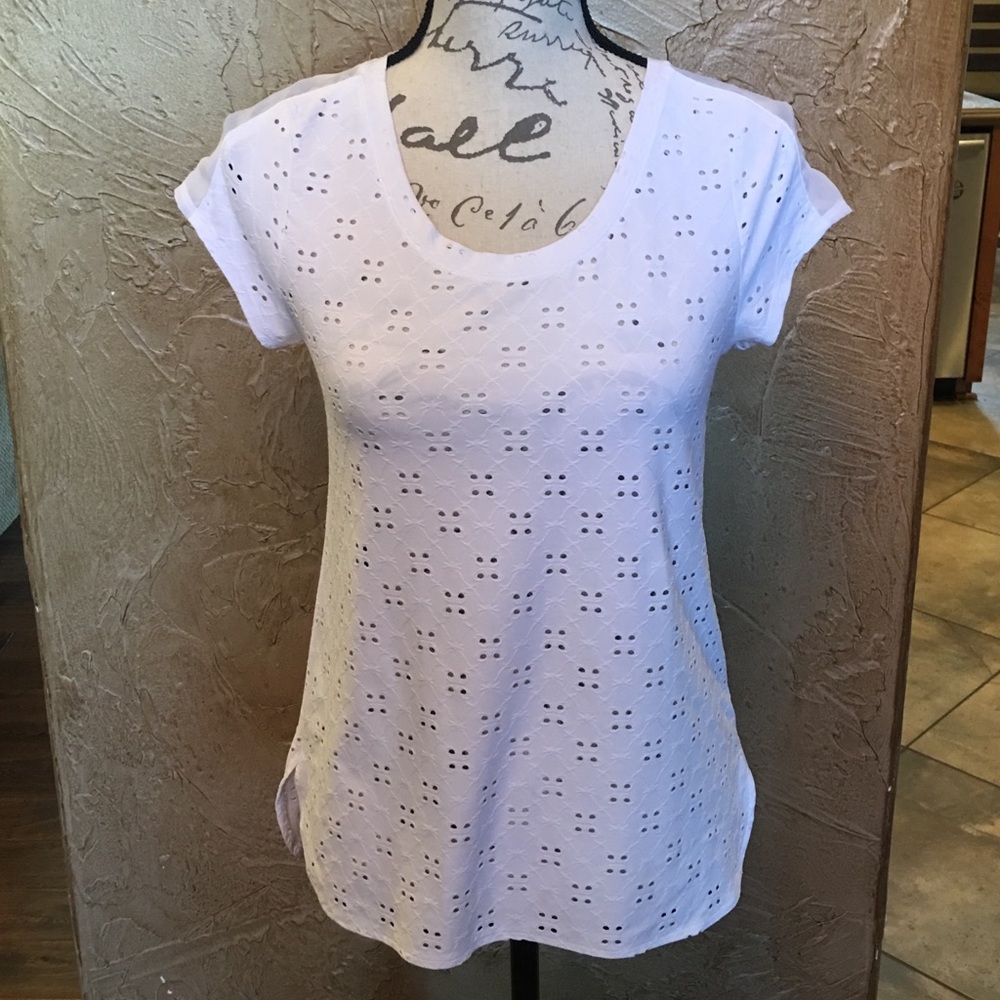 The Limited white eyelet top